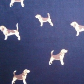 Cotton Print NAVY HOUNDS