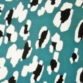 Textured Poly Print GREEN / IVORY