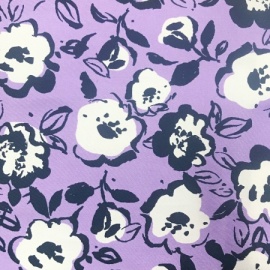 Stretch Cotton Sateen LILAC / NAVY