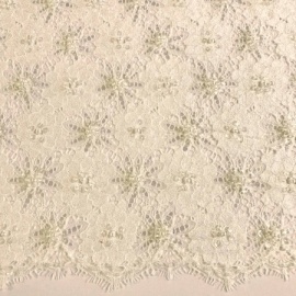 Corded Beaded Floral Lace IVORY