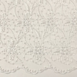Embroidered Fine Soft Tulle IVORY