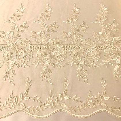 Embroidered Flower Organza VINTAGE IVORY