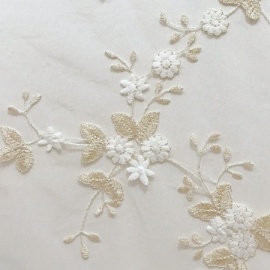 Embroidered Tulle IVORY GOLD