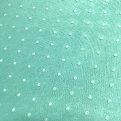 Flock Spot Poly Chiffon Georgette AQUA / WHITE