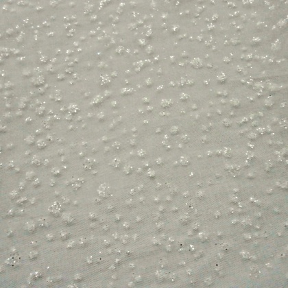 Galaxy Glitter Tulle (extra wide) IVORY SILVER