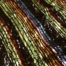 Hanging Stripe Sequin Tulle BLACK / MULTI