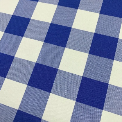 Large Format Gingham Suiting ROYAL / WHITE