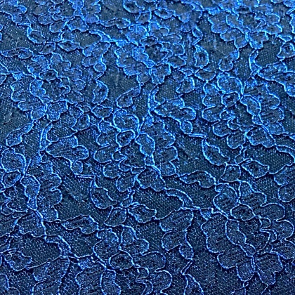 Metallic Effect Corded Lace BLACK / BLUE