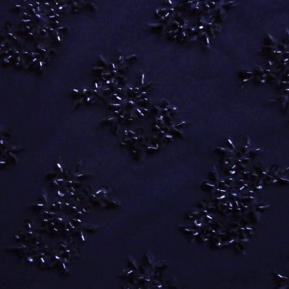 Ornate Beaded Tulle NAVY
