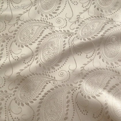 Premium Bridal Paisley Jacquard Brocade SILVER