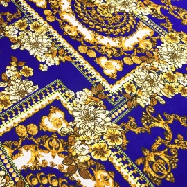 Printed Stretch Jersey BLUE / GOLD
