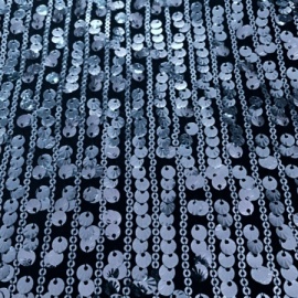 Stretch Linear Sequin BLACK / SILVER