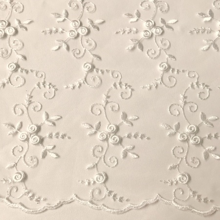 Ivory Flocked Tulle Warsaw main image 0