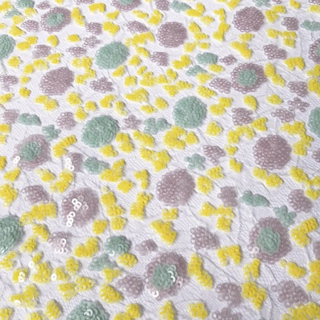 Random Flower Sequin Tulle MULTI