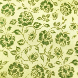 Artistic Floral Brocade PALE GOLD / GREEN