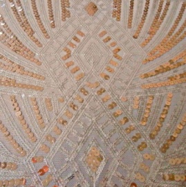 Art Deco Sequin PEACH SILVER