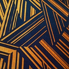 Abstract Pleated Polyester NAVY / OCHRE