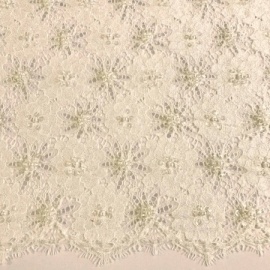 Corded Beaded Floral Lace IVORY