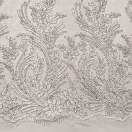 Cord Flower Tulle IVORY / SILVER