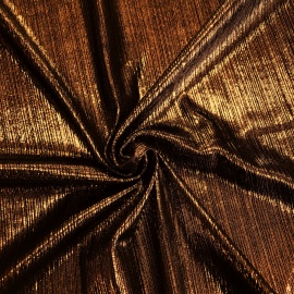 Crinkled Metallic Effect Stretch Jersey DARK BRONZE