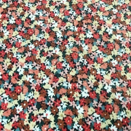 Cotton Print Flowers RUST