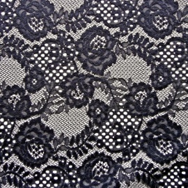 Corded Rose Flower Lace NAVY