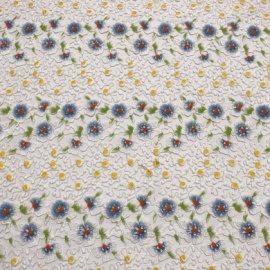 Dainty Embroidered Flower Tulle MULTI-COLOURED