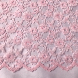 Dainty Nylon Flower Lace  CANDY PINK