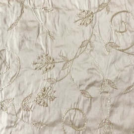Embroidered beaded Silk IVORY