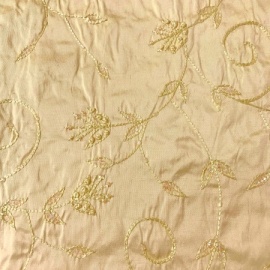 Embroidered beaded Silk PALE GOLD