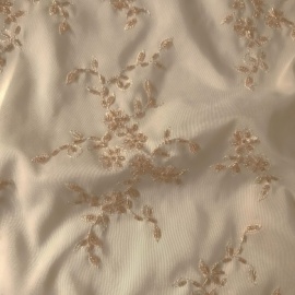 Embroidered Beaded Taffeta VINTAGE IVORY / OLD GOLD