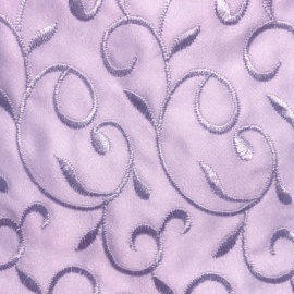 Embroidered Swirl Duchess Satin LILAC