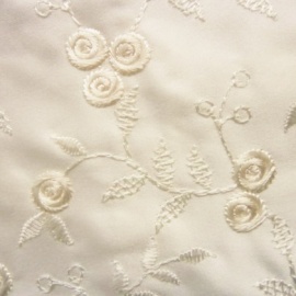 Embroidered Duchess Satin Small Flower IVORY
