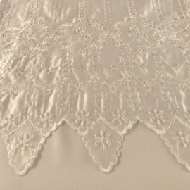 Embroidered Duchess Satin Cascade Flower IVORY