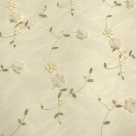 Embroidered 3D Flower Tulle CREAM