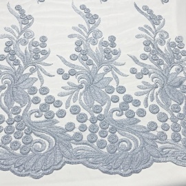 Embroidered Tulle ICE BLUE