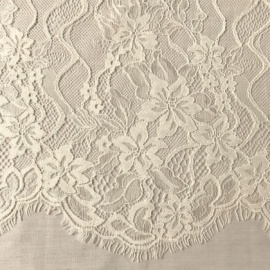 Flower Corded Lace Tulle IVORY