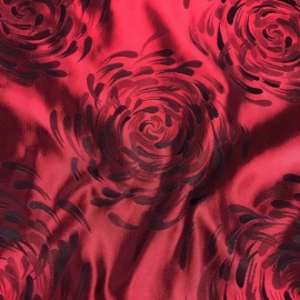 Flower Jacquard Taffeta WINE