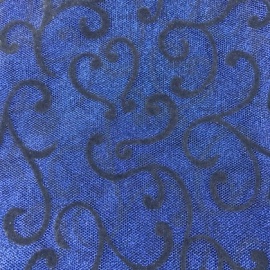 Flock Scroll Glitter Net BLUE / BLACK