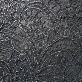 Foiled Vintage Lace BLACK SILVER