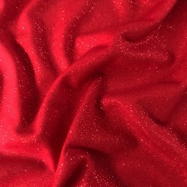 Glitter Effect Stretch Jersey RED