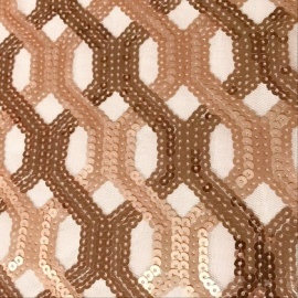Hexagon Sequin Tulle BLUSH / GOLD
