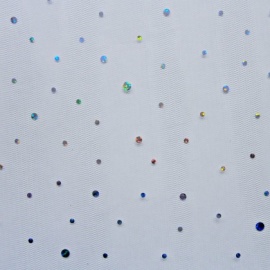 Holo Sequin Tulle WHITE / SILVER