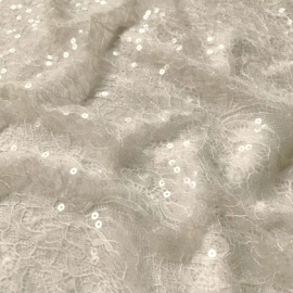 Lightweight Corded Lace With Sequin IVORY