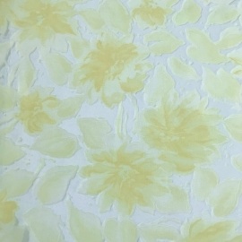 Large Flower Very Sheer Chiffon YELLOW