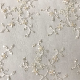 Ornate Beaded Sequin Tulle IVORY / CHAMPAGNE