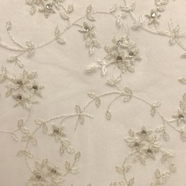 Bee-yond Embroidered Tulle Fabric