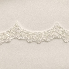 Corded Beaded Lace Trim IVORY