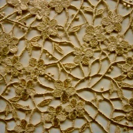Ornate Guipure Flower Lace CHAMPAGNE