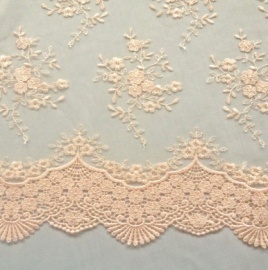 Ornate Lace Tulle PEACH MELBA